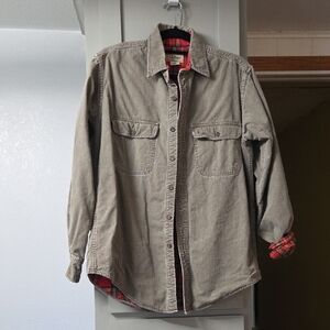 L.L. Bean Men's Brown Shirt Jacket with Red Plaid Lining